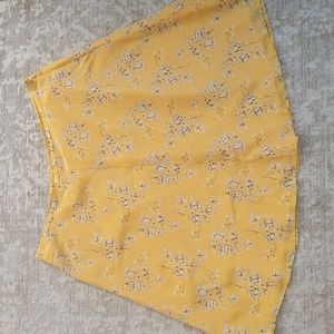 Stephanie Andrews Floral Silk Lined A-Line Skirt Full Plus 3X Yellow White Black